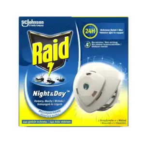 RAID Night & Day URZĄDZENIE + WKŁAD Przeciwko Komarom Mrówkom Muchom